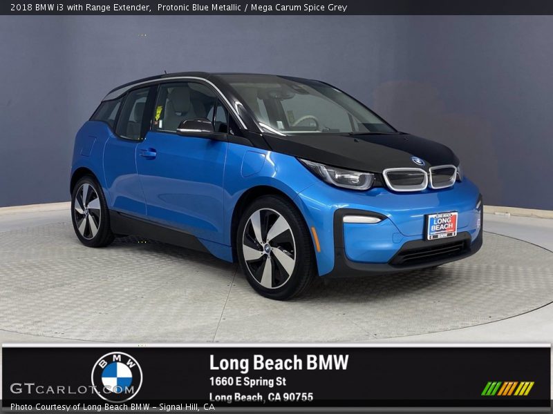 Protonic Blue Metallic / Mega Carum Spice Grey 2018 BMW i3 with Range Extender