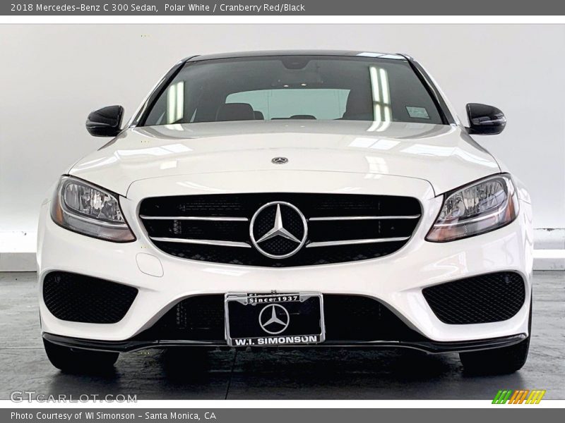 Polar White / Cranberry Red/Black 2018 Mercedes-Benz C 300 Sedan