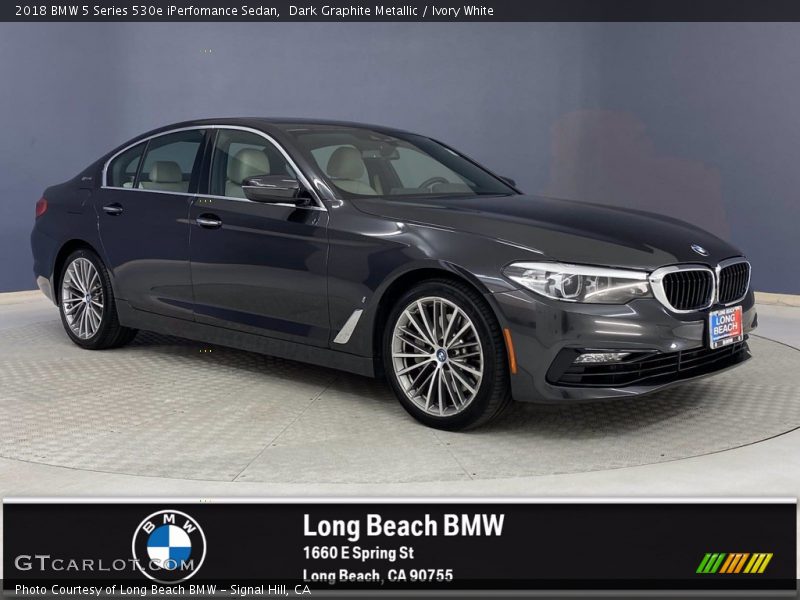 Dark Graphite Metallic / Ivory White 2018 BMW 5 Series 530e iPerfomance Sedan