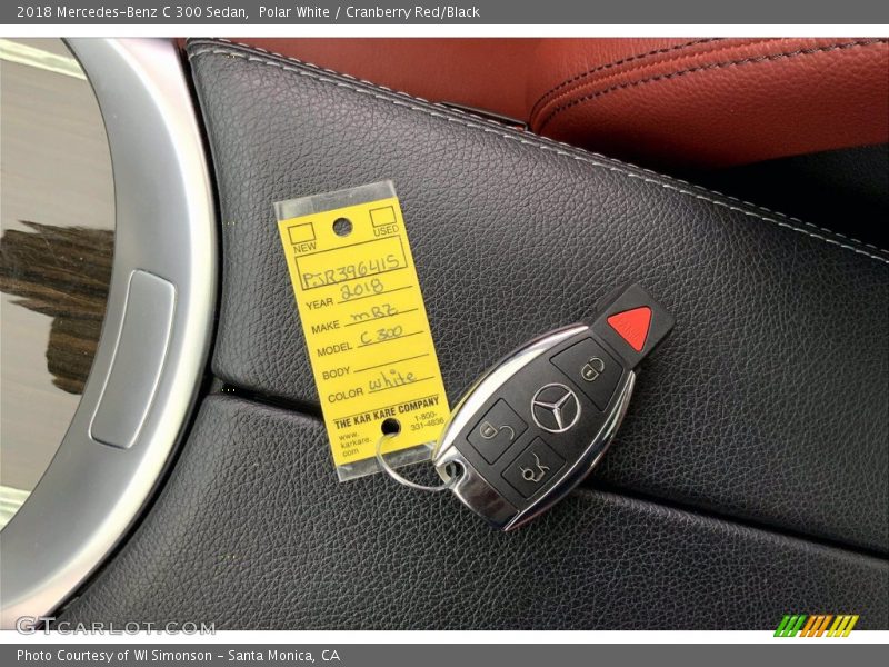 Polar White / Cranberry Red/Black 2018 Mercedes-Benz C 300 Sedan