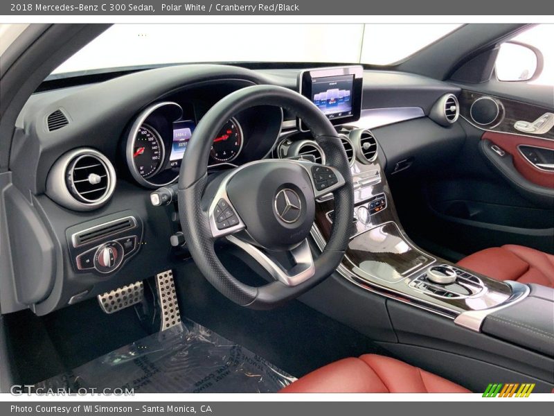 Polar White / Cranberry Red/Black 2018 Mercedes-Benz C 300 Sedan