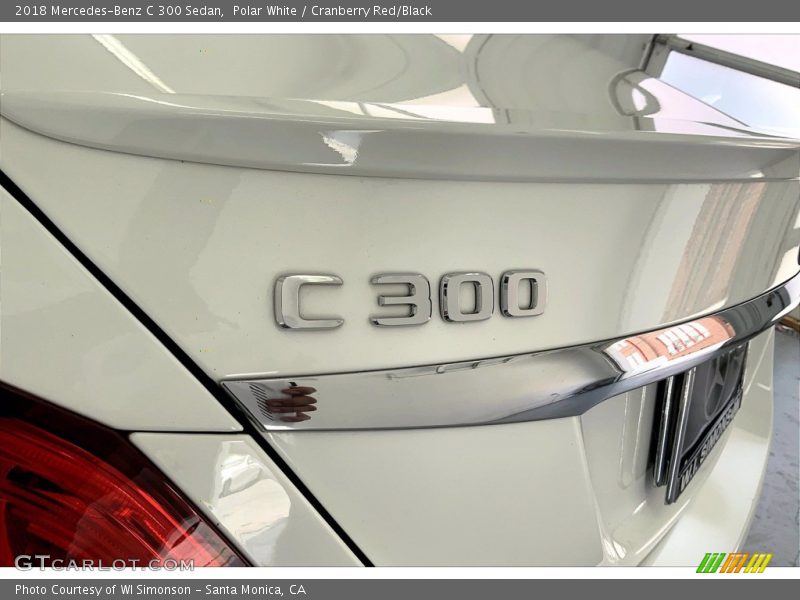Polar White / Cranberry Red/Black 2018 Mercedes-Benz C 300 Sedan