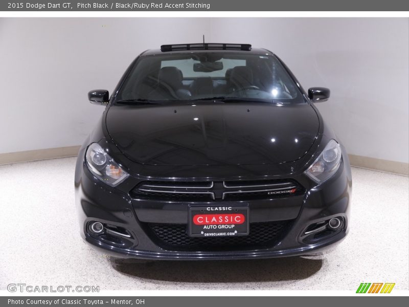 Pitch Black / Black/Ruby Red Accent Stitching 2015 Dodge Dart GT
