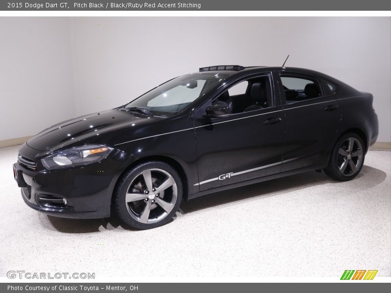 Pitch Black / Black/Ruby Red Accent Stitching 2015 Dodge Dart GT