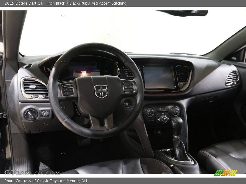 Pitch Black / Black/Ruby Red Accent Stitching 2015 Dodge Dart GT