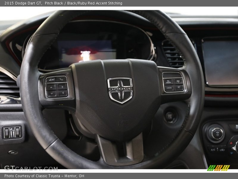 Pitch Black / Black/Ruby Red Accent Stitching 2015 Dodge Dart GT