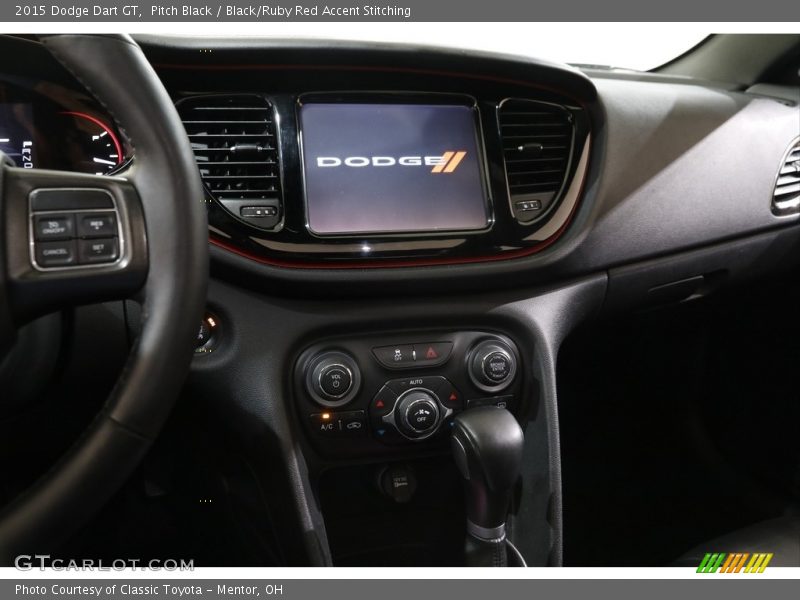 Pitch Black / Black/Ruby Red Accent Stitching 2015 Dodge Dart GT