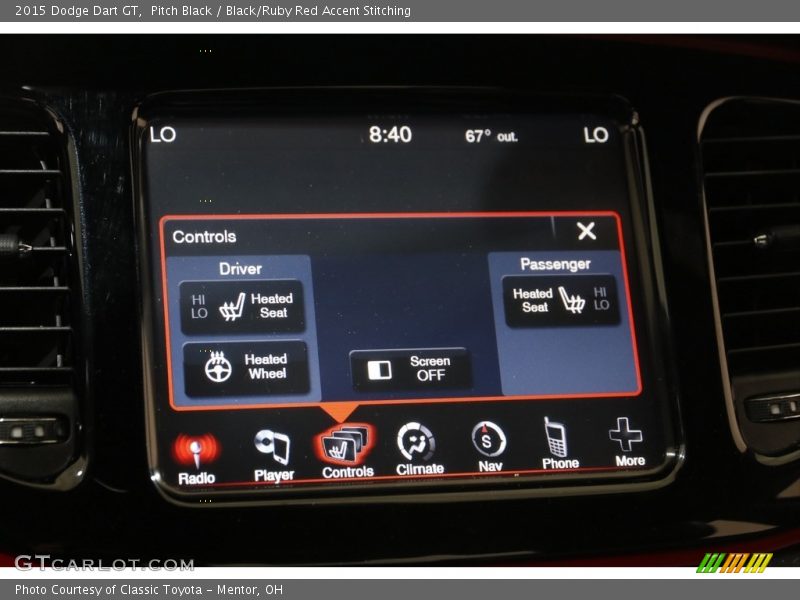 Pitch Black / Black/Ruby Red Accent Stitching 2015 Dodge Dart GT