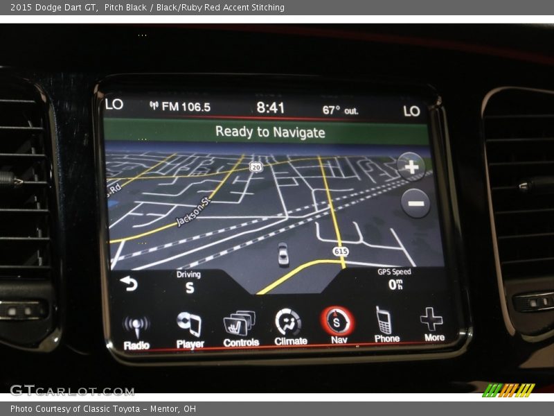 Pitch Black / Black/Ruby Red Accent Stitching 2015 Dodge Dart GT