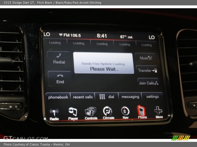 Pitch Black / Black/Ruby Red Accent Stitching 2015 Dodge Dart GT