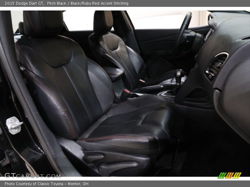 Pitch Black / Black/Ruby Red Accent Stitching 2015 Dodge Dart GT
