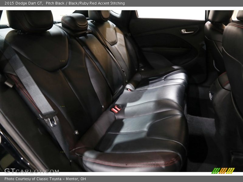 Pitch Black / Black/Ruby Red Accent Stitching 2015 Dodge Dart GT