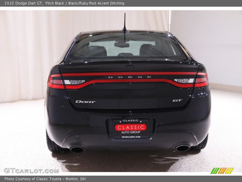 Pitch Black / Black/Ruby Red Accent Stitching 2015 Dodge Dart GT