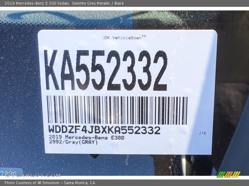 Selenite Grey Metallic / Black 2019 Mercedes-Benz E 300 Sedan
