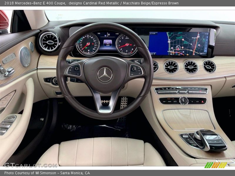 designo Cardinal Red Metallic / Macchiato Beige/Espresso Brown 2018 Mercedes-Benz E 400 Coupe