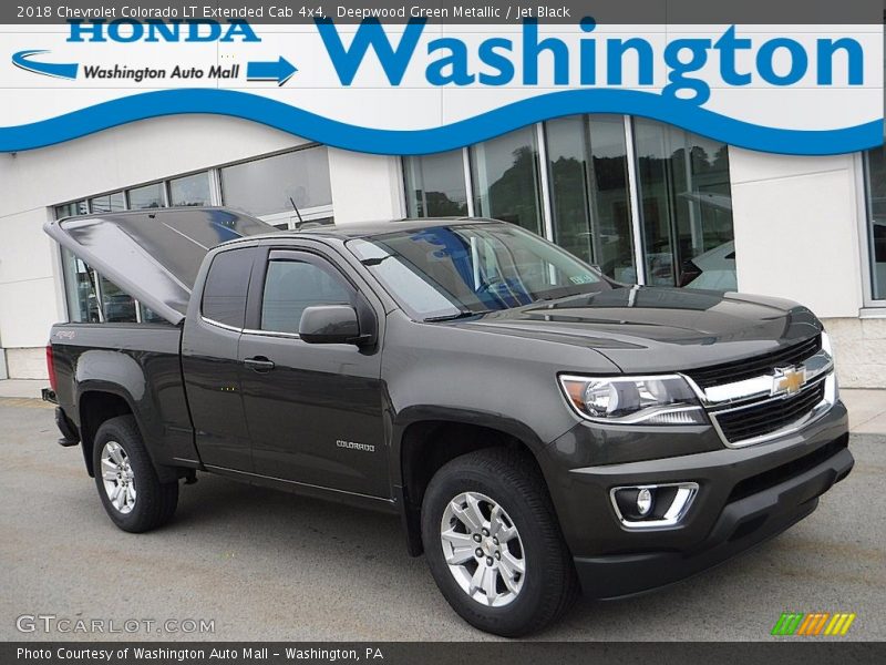 Deepwood Green Metallic / Jet Black 2018 Chevrolet Colorado LT Extended Cab 4x4