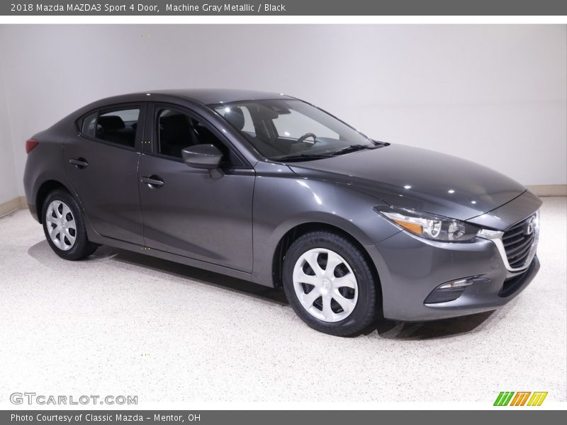 Machine Gray Metallic / Black 2018 Mazda MAZDA3 Sport 4 Door