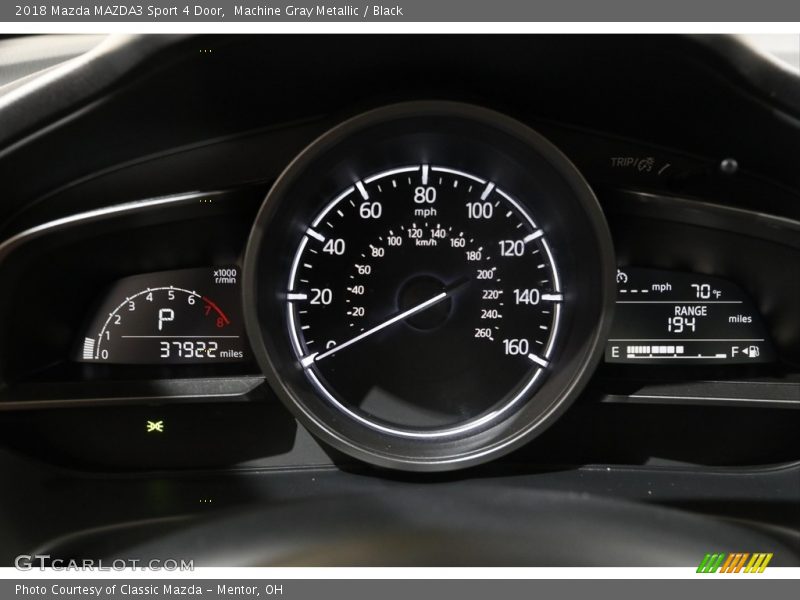 Machine Gray Metallic / Black 2018 Mazda MAZDA3 Sport 4 Door
