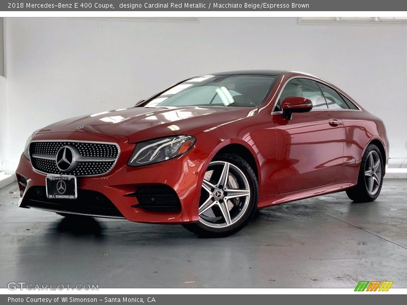 designo Cardinal Red Metallic / Macchiato Beige/Espresso Brown 2018 Mercedes-Benz E 400 Coupe