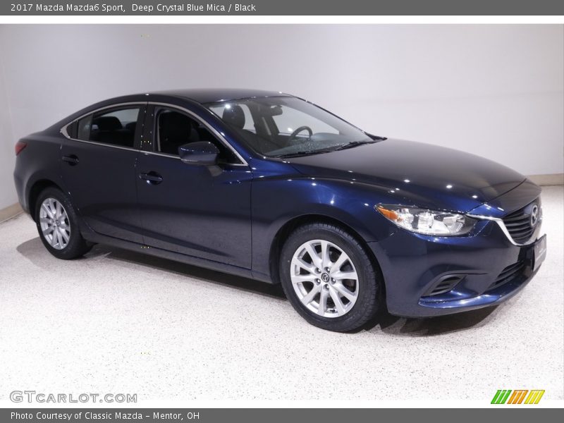 Deep Crystal Blue Mica / Black 2017 Mazda Mazda6 Sport