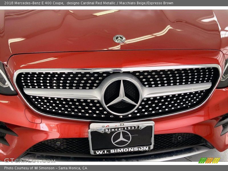 designo Cardinal Red Metallic / Macchiato Beige/Espresso Brown 2018 Mercedes-Benz E 400 Coupe