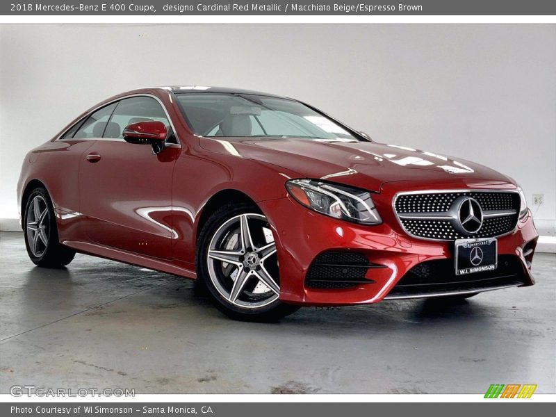 designo Cardinal Red Metallic / Macchiato Beige/Espresso Brown 2018 Mercedes-Benz E 400 Coupe