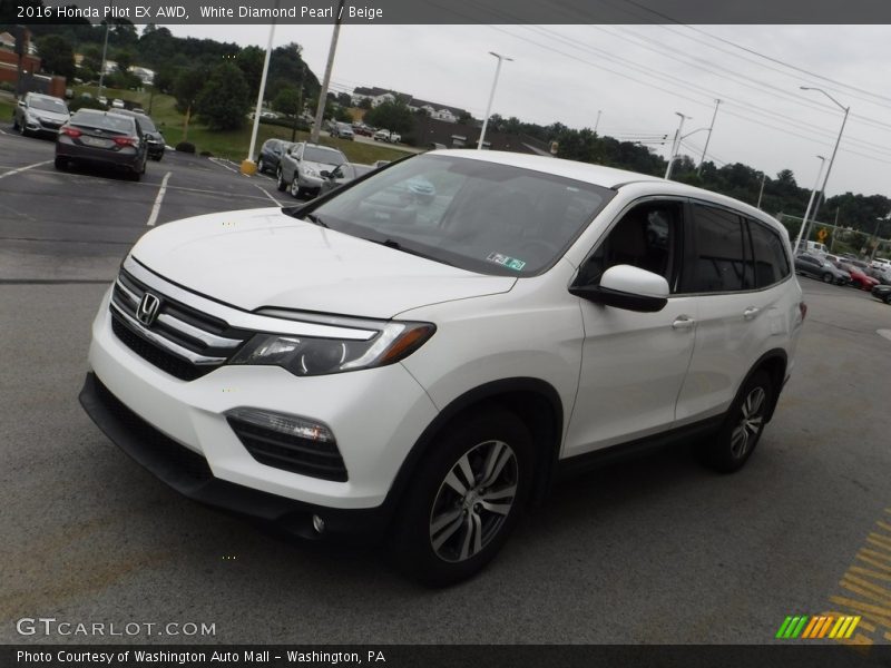 White Diamond Pearl / Beige 2016 Honda Pilot EX AWD