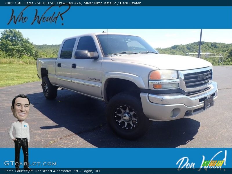 Silver Birch Metallic / Dark Pewter 2005 GMC Sierra 2500HD SLE Crew Cab 4x4