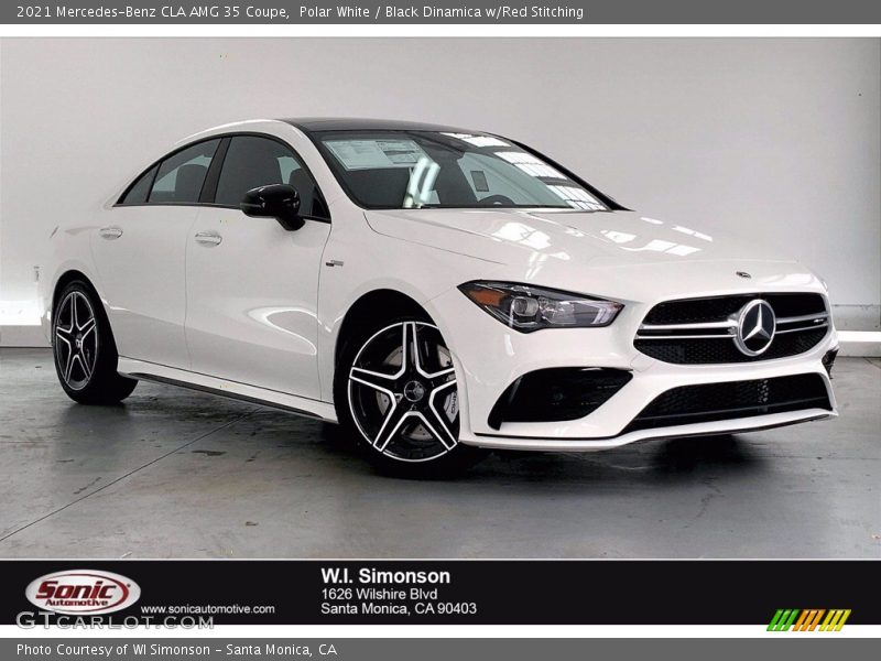 Polar White / Black Dinamica w/Red Stitching 2021 Mercedes-Benz CLA AMG 35 Coupe