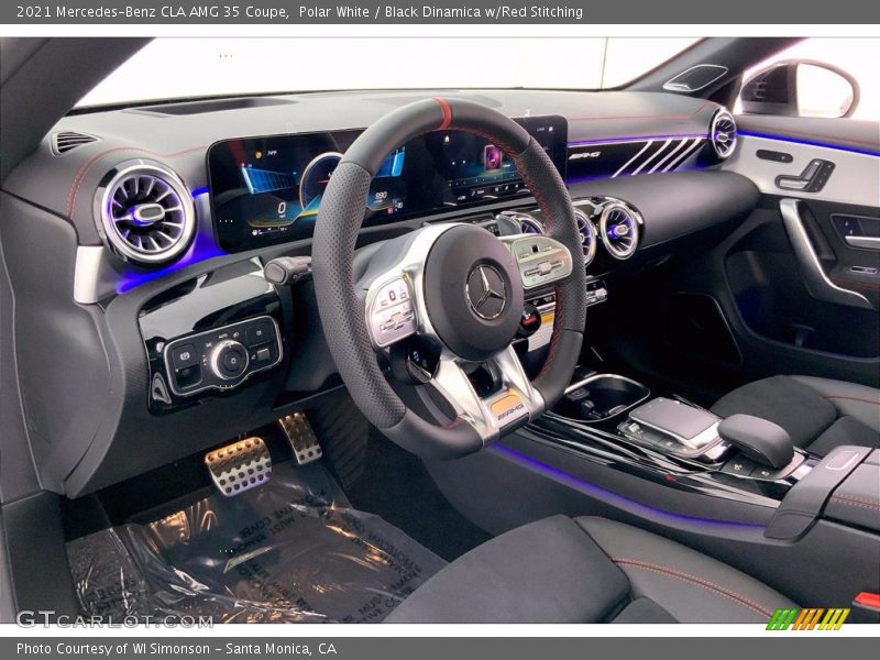 Polar White / Black Dinamica w/Red Stitching 2021 Mercedes-Benz CLA AMG 35 Coupe