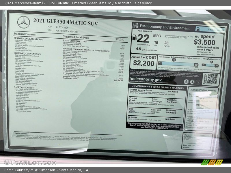 Emerald Green Metallic / Macchiato Beige/Black 2021 Mercedes-Benz GLE 350 4Matic