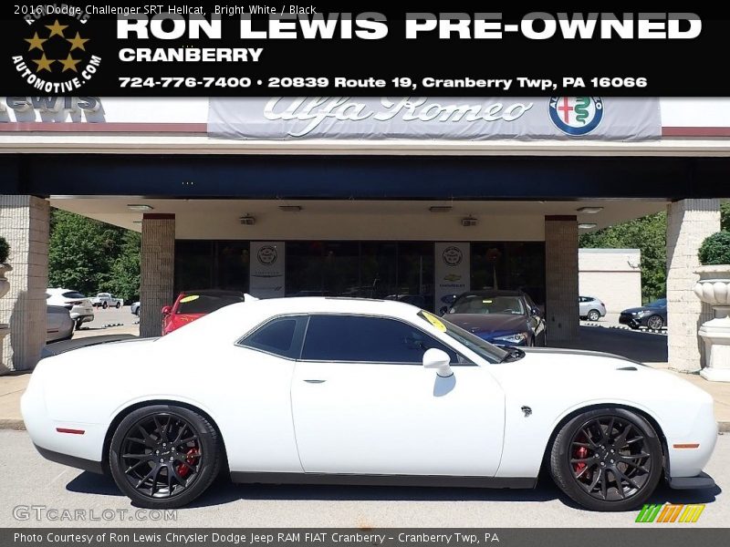 Bright White / Black 2016 Dodge Challenger SRT Hellcat