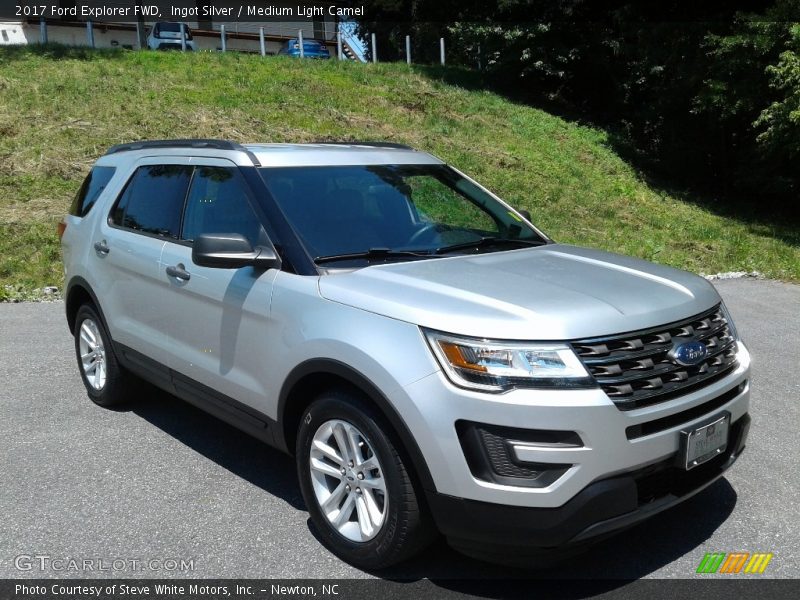 Ingot Silver / Medium Light Camel 2017 Ford Explorer FWD