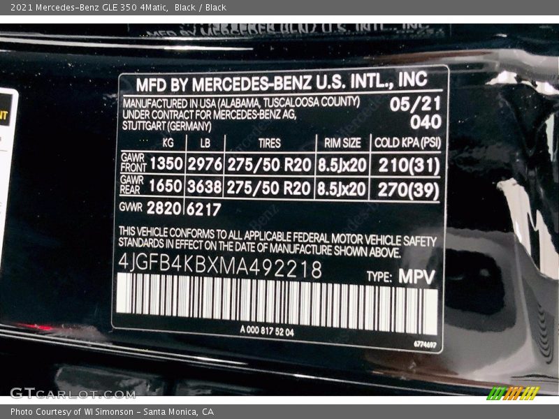 Black / Black 2021 Mercedes-Benz GLE 350 4Matic