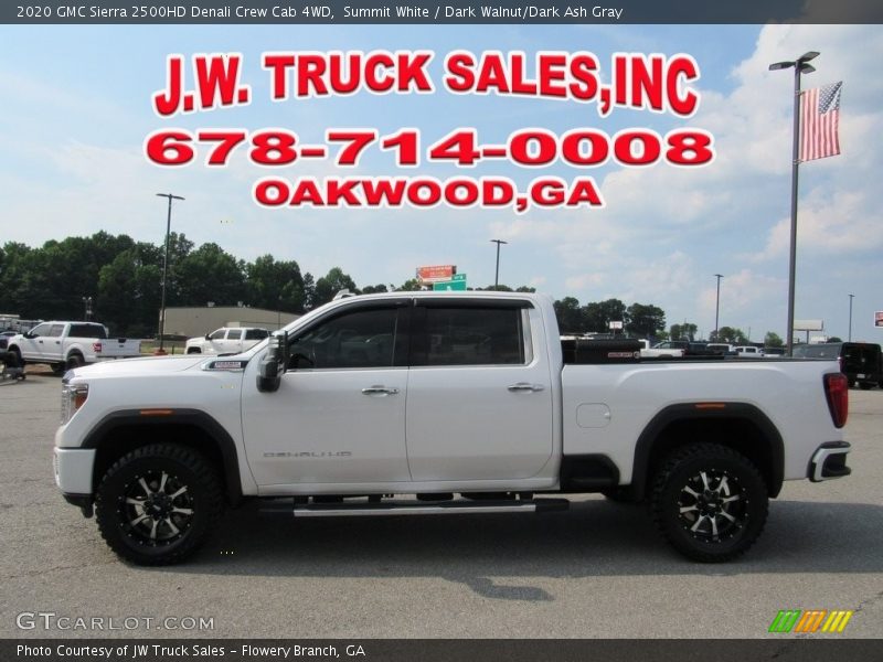 Summit White / Dark Walnut/Dark Ash Gray 2020 GMC Sierra 2500HD Denali Crew Cab 4WD
