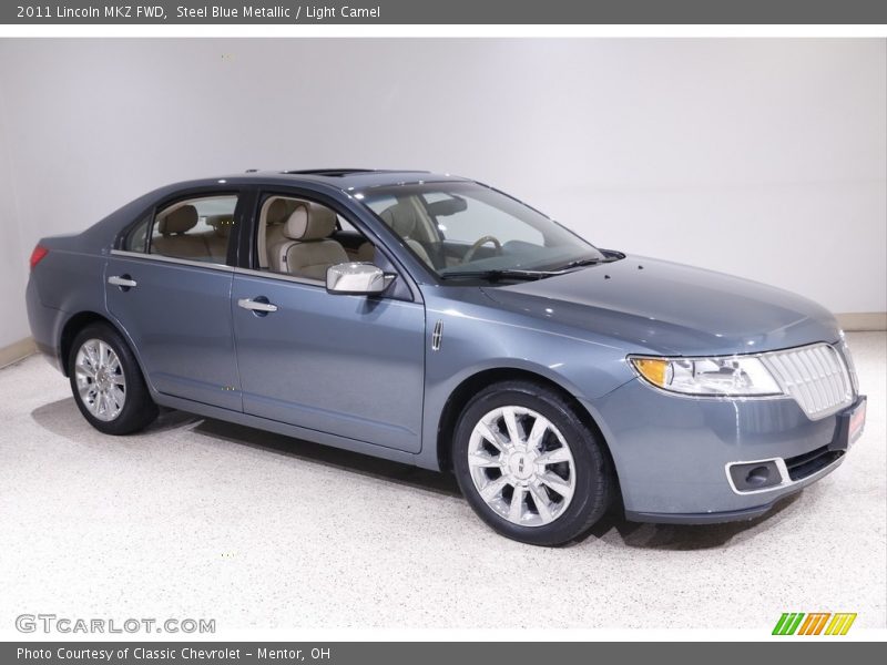 Steel Blue Metallic / Light Camel 2011 Lincoln MKZ FWD