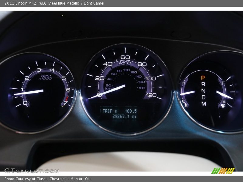 Steel Blue Metallic / Light Camel 2011 Lincoln MKZ FWD
