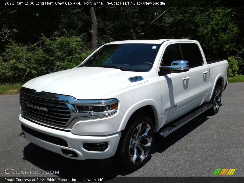 Ivory White Tri-Coat Pearl / Black/New Saddle 2021 Ram 1500 Long Horn Crew Cab 4x4