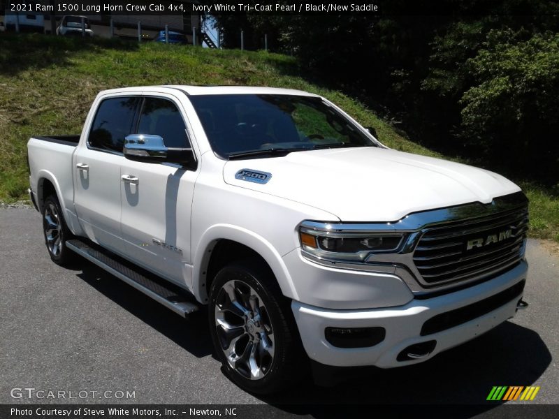 Ivory White Tri-Coat Pearl / Black/New Saddle 2021 Ram 1500 Long Horn Crew Cab 4x4