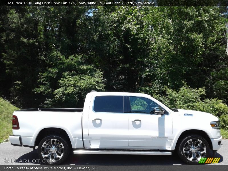 Ivory White Tri-Coat Pearl / Black/New Saddle 2021 Ram 1500 Long Horn Crew Cab 4x4