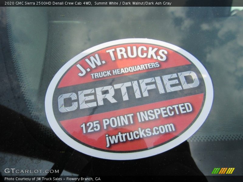 Summit White / Dark Walnut/Dark Ash Gray 2020 GMC Sierra 2500HD Denali Crew Cab 4WD