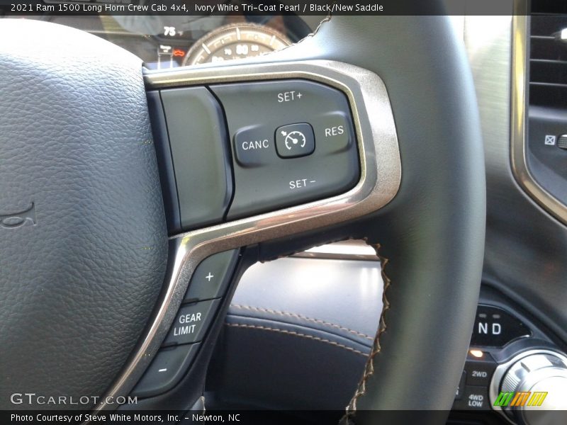 Ivory White Tri-Coat Pearl / Black/New Saddle 2021 Ram 1500 Long Horn Crew Cab 4x4