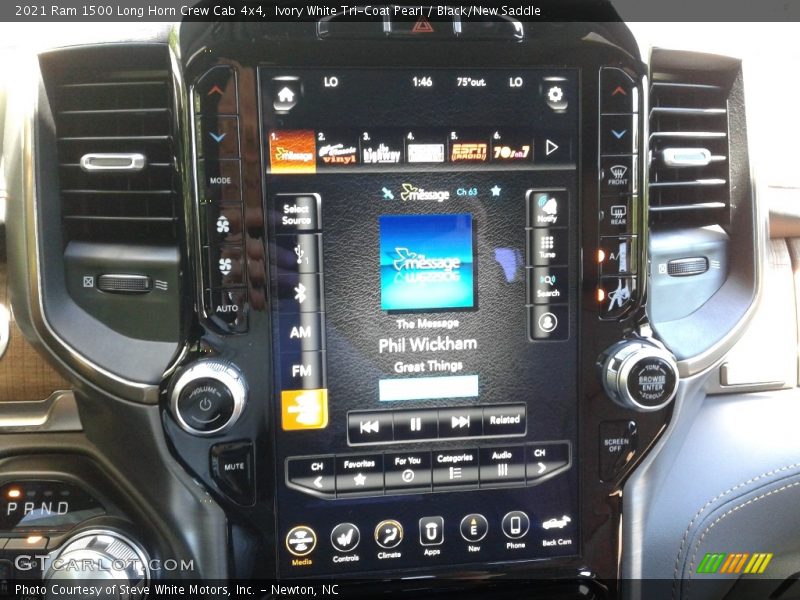 Ivory White Tri-Coat Pearl / Black/New Saddle 2021 Ram 1500 Long Horn Crew Cab 4x4