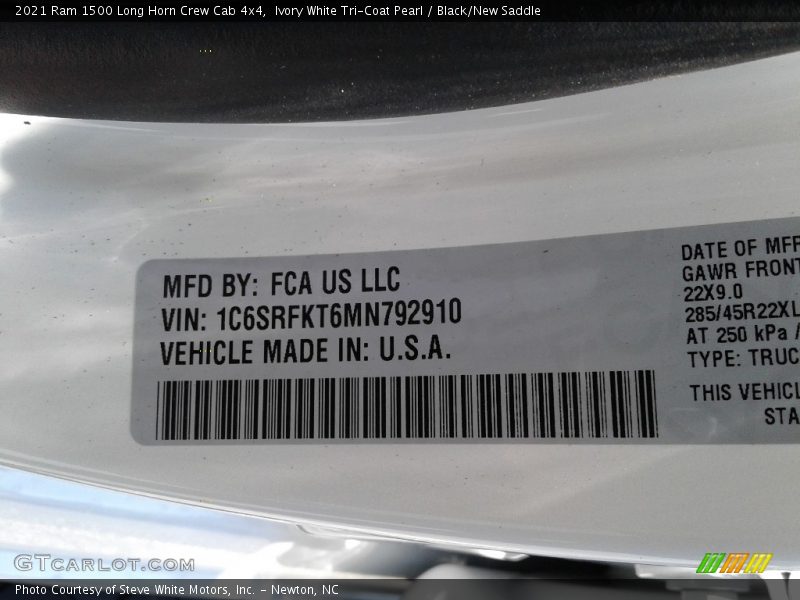 Ivory White Tri-Coat Pearl / Black/New Saddle 2021 Ram 1500 Long Horn Crew Cab 4x4