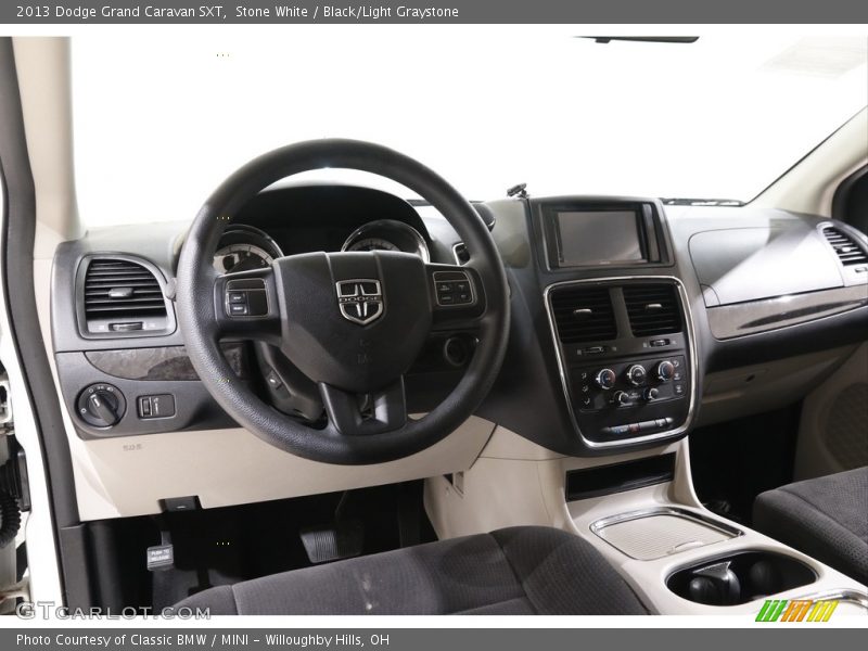 Stone White / Black/Light Graystone 2013 Dodge Grand Caravan SXT