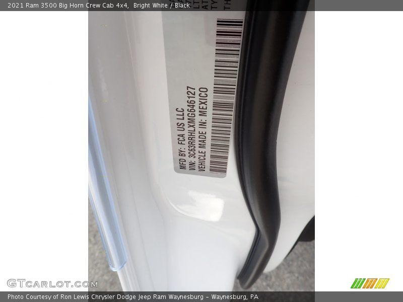 Bright White / Black 2021 Ram 3500 Big Horn Crew Cab 4x4