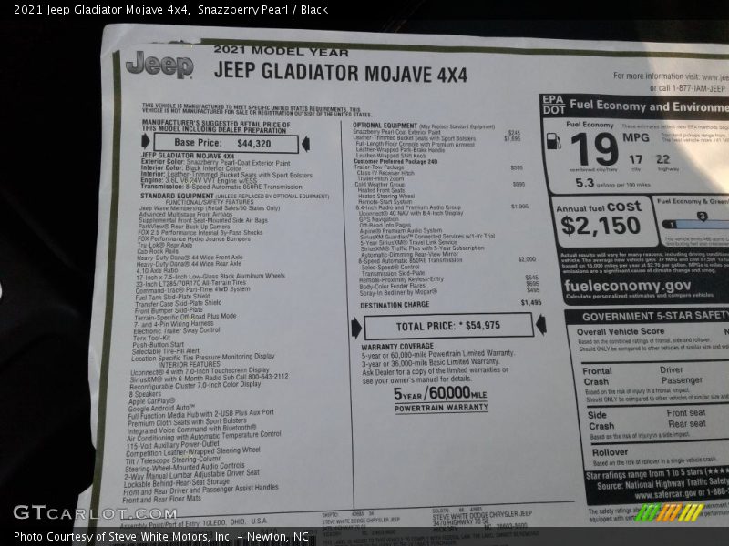Snazzberry Pearl / Black 2021 Jeep Gladiator Mojave 4x4