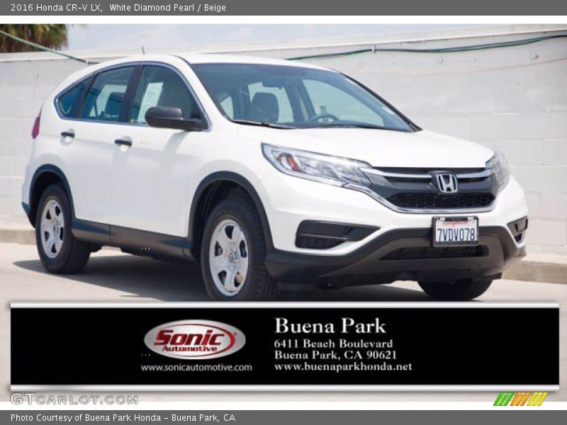 White Diamond Pearl / Beige 2016 Honda CR-V LX