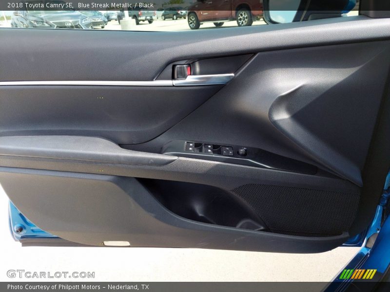 Blue Streak Metallic / Black 2018 Toyota Camry SE