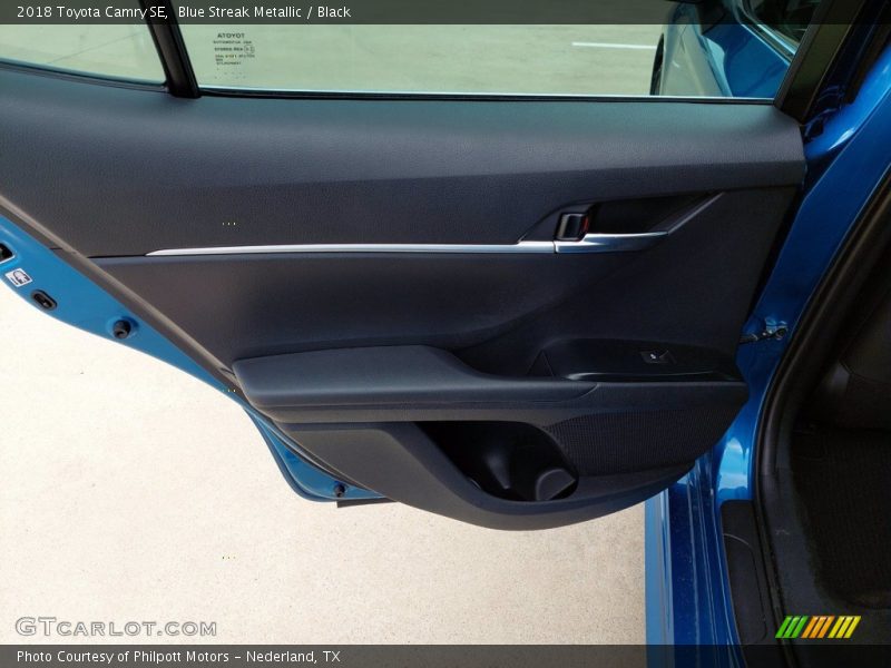 Blue Streak Metallic / Black 2018 Toyota Camry SE